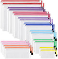 EOOUT 20pcs Mesh Zipper Pouch, Waterproof Zipper Bags, 8 Sizes Plastic Travel Pouch, 10 Colors, Multipurpose for Board Game, Travel Storage, School Supplies, Office Appliances, Home Organize by EOOUT