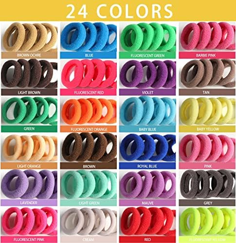 YGDZ 280 PCS Cotton 24 Colors Hair Ties Set with Organizer Box - Seamless Soft Mini Elastics Ponytail Holders and Hair Accessories for Toddlers, Girls, Kids - Image 5