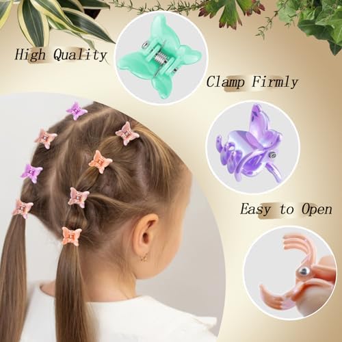 KANPRINCESS 50PCS Mini Butterfly Claw Clips Mini hair clips With Box Small Hair Clips For Women And Girls Gift Set(SET5) - Image 3