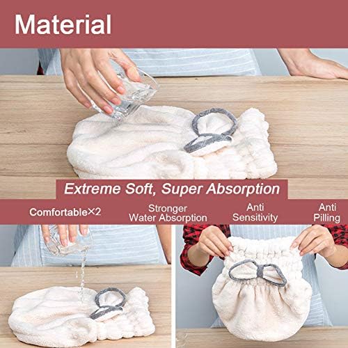 Jseng Microfiber Hair Drying Towel Cap, Extreme Soft & Ultra Absorbent, Fast Drying Hair Towels Shower Cap for Women - Image 5