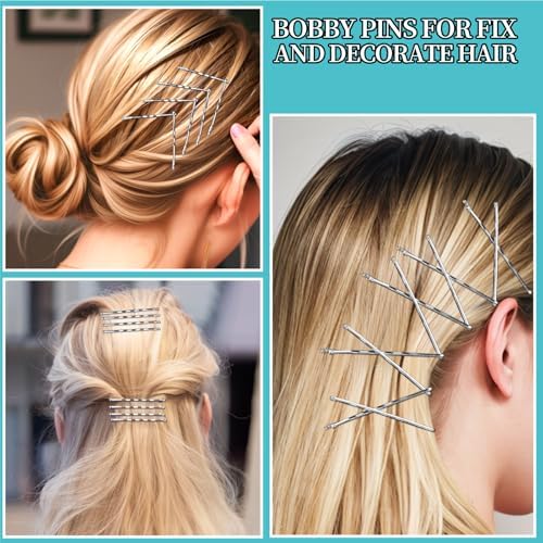 Teenitor 300pcs Silver Bobby Pins Hair Pins Kit Silver Gray Bobby Pins - Image 6