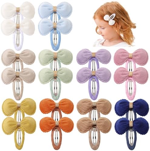 YHXX YLEN 20PCS Baby Bow Hair Clips, Soft Fully Wrapped Toddler Hair Clips by YHXXYLEN