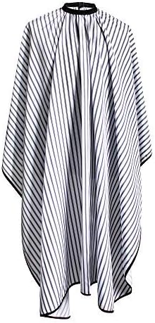 Professional Salon Cape Polyester Barber cape Hair Cut Cape,57”x66.8”,Black and White Stripes,C250023B-L by SMARTHAIR