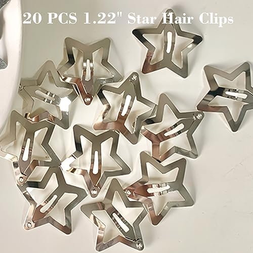 20 PCS 1.22" Star Hair Accessories - Non-Slip Metal Snap Clips and Barrettes for Girls & Women, Y2K Style - Image 6