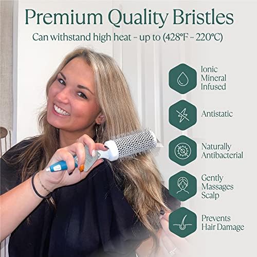 Professional Blow Drying Brush Set - Ceramic Ionic Thermal Brushes for Styling Wet Hair, 3 Round Brushes with Travel Bag for Women - Image 3
