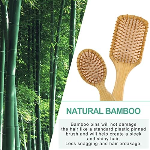 Bamboo Hair Brushes & Comb Set for Women,Men & Kid for Detangling - Image 3