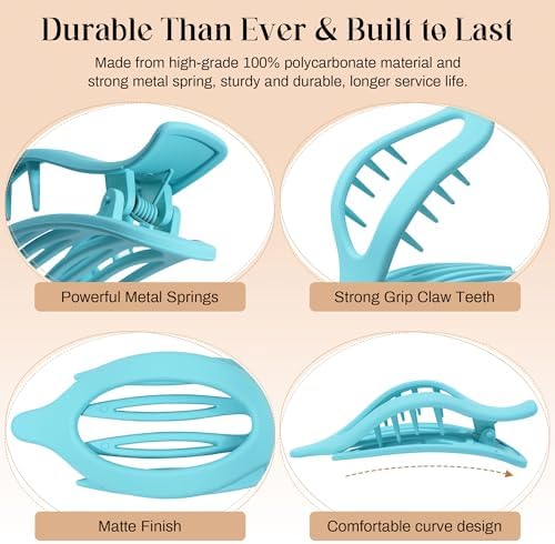 AWAYTR 6Pcs French Flat Hair Clips, Lay Flat Claw Clip for Women - Image 5