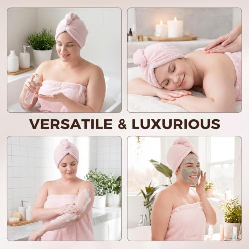 Oversized Bath Towel Wrap for Women with Plus Size Hair Dry Towel Set - Image 7