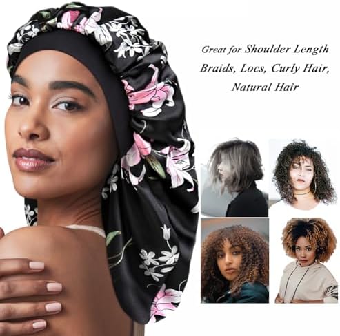 Long Satin Bonnet for Natural Hair Large Sleep Cap for Braids - Image 2