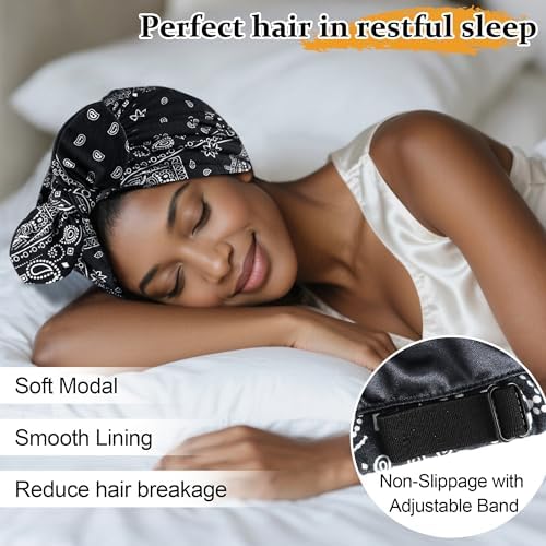 Ababalaya Satin Lined Beanies for Women Chemo Headwear Sleep Cap - Image 2