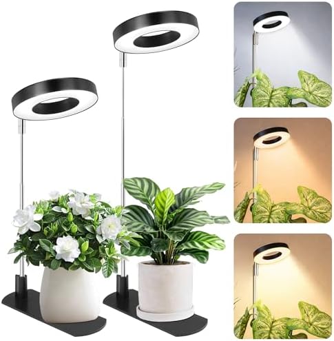 LBW Grow Lights for Indoor Plants, Full Spectrum Halo Grow Light with Base by LBW