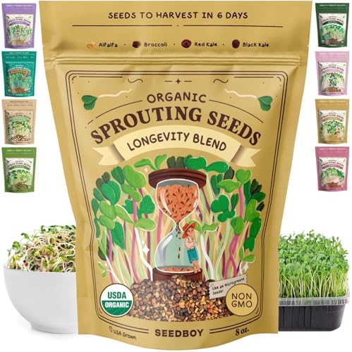 Seedboy Organic Non-GMO Sprouting Seeds (Longevity Blend) by Seedboy