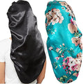 Wbfwbb 2 Pcs Silk Bonnet for Women Satin, Soft Elastic Band Silky Sleeping Cap Big Bonnets for Braids by Wbfwbb