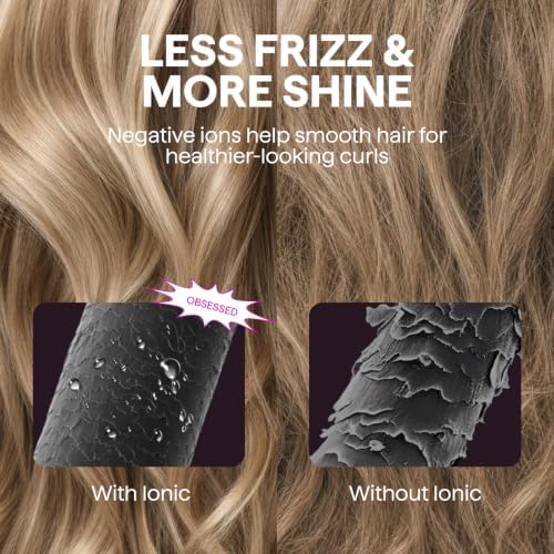 Wavytalk 5 in 1 Curling Wand Set, 0.5-1.25" Barrels& Thermal Brush& Crimper - Image 5