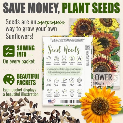Seed Needs Sunflower Seeds Variety Pack of 6 Flowers for a Butterfly Garden - Image 3