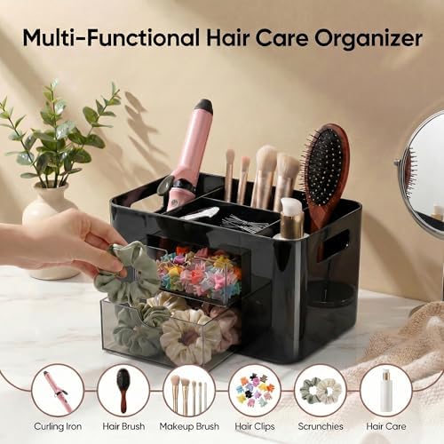 Hair Accessories Organizer for Girls, 2 Drawers & 3 Slots, Black - Image 6