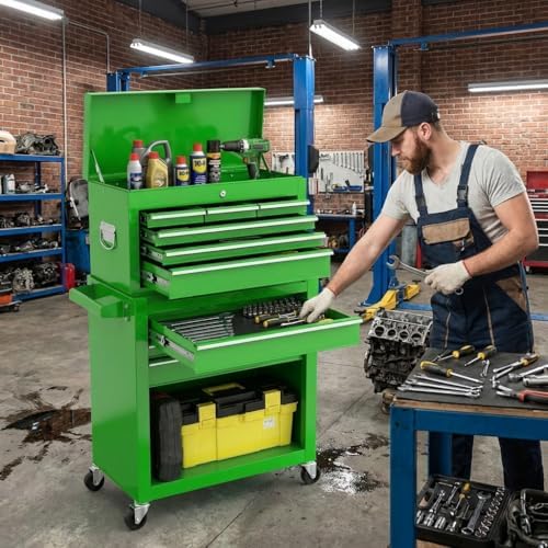 Dawmilon 8-Drawer Rolling Tool Chest, Detachable 2-in-1 Tool Box with Wheel - Image 2