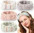 4 Pack Microfiber Towel Headbands for Washing Face, Spa & Skincare for Women (Beige, Flesh Pink, Grey, Green) by IAXSEE