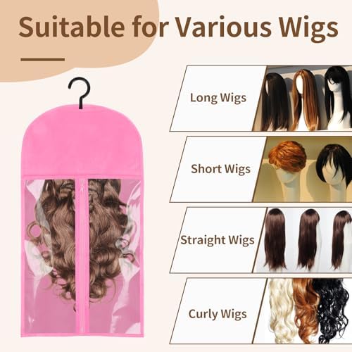 3 Pcs Wig Storage, Wig Bags Storage with Hanger, Hair Extension Holder - Image 4
