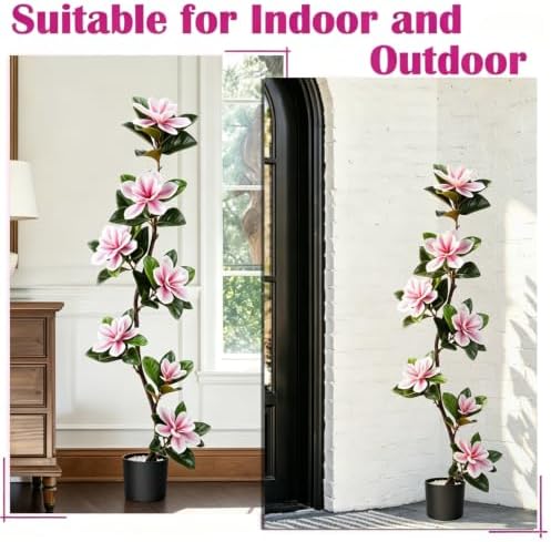 4.6 Ft Magnolia Tree Fake Tree Magnolia Decor Tree for Living Room - Image 7