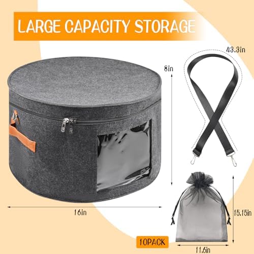 Wig Storage Boxes,Wig Travel Cases Foldable for Multiple Wigs for Men and Women,Yarn Organizer, Cosmetic Cabinet Storage Bag (Dark Grey) - Image 2
