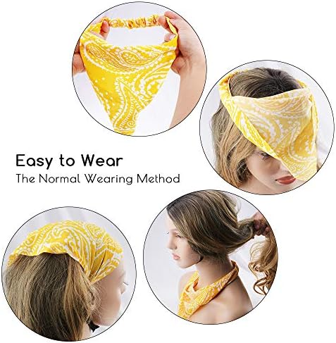 TOBATOBA 5 Pcs Paisley Elastic Boho Headbands - Thin Hair Scarves, Kerchiefs, Bandanas and Head Wraps for Women - Image 3