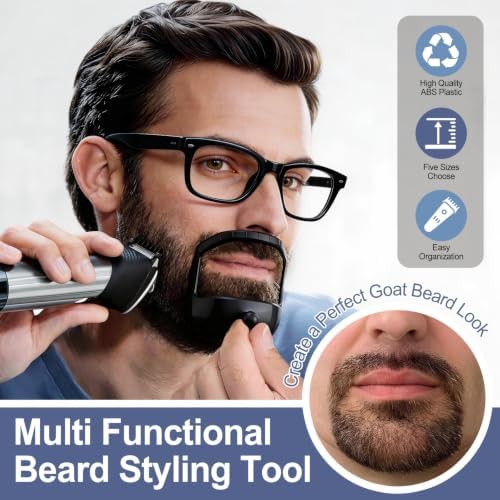 Beard Shaping Tool,Precision Beard Guide For Clean Lines And Goatee, Durable ABS Beard Shaper Tool For Home Grooming, 5 PCS/Set (Transparent) - Image 2