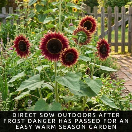 100 American Beauty Sunflower Seeds | Red Sunflowers for Planting - Image 2