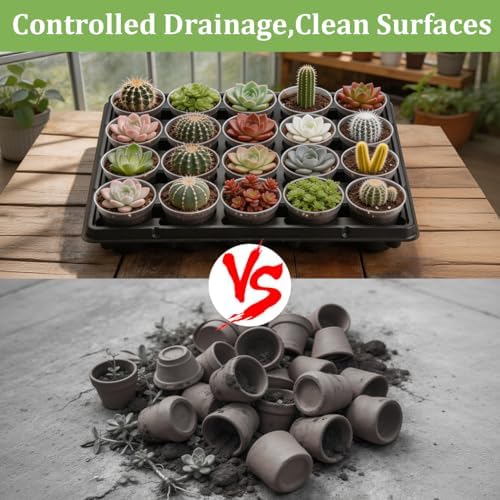 3 Inch Clear Nursery Pots 100 Pcs with 5 Pcs 20 Cell Potting Trays, 5 Sets Seed Starting Kit for Seedlings Cuttings Indoor Growing, Sturdy Transparent Plant Pot Carrying Tray Germination Set - Image 5