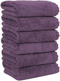 MOONQUEEN 6 Pack Premium Hand Towels - Quick Drying - Microfiber Coral Velvet Highly Absorbent Towels - Multipurpose Use as Hotel, Bathroom, Shower, Spa, Hand Towel 16 x 28 inches (Plum) by MOONQUEEN