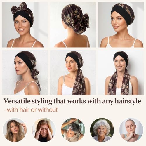 Ababalaya Satin Lined Head Wrap Chemo Headwear for Women - Image 6