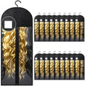 18Pcs Extra Long Wig Storage Bags with Hanger Hair Extension Wig Storage Hanger Bags for Multiple Wigs with Tags Organizer Dust-Proof Home Travel Closet Wigs & Accessories (Black 31.5in) by YUJIASH