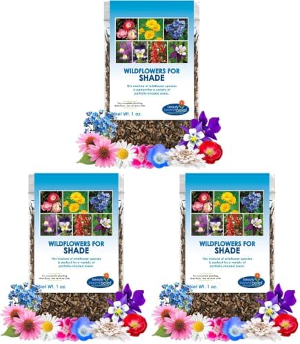 BBB Seed Shade Wildflower Seeds Mix, Partial Shade Flowers, Non-GMO 1 oz (Pack of 3) by BBBSEED