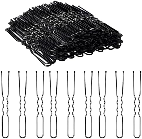 2.4 Inch U Shaped Black Hair Bobby Pins Metal Clips Twisted Curved Ball Tips Non-slip Decorative Thick Long Short Women Girls Nickel Free Hairdressing Wedding Accessories with Case 100 PCS by Pagabach