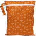 Bumkins Waterproof Wet Dry Bag for Baby, Travel, Swim Suit, Cloth Diapers, Pump Parts, Pool, Beach, Gym Clothes, Toiletry, Hook to Stroller, Daycare, Zipper Reusable Wetdry Packing Pouch, Boho Orange by Bumkins