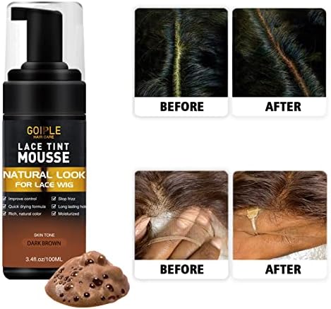 Lace Tint Melting Mousse for Wigs, Toupees, and Hairpieces - Natural Finishing Color and Glue Tool Set (Dark Brown) - Image 4