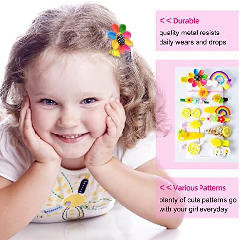 42 Pieces Baby Hair Clips, Hair Pin, Barrettes for Girls, Toddler Girls Hair Accessories, Kids Hair Clips for Styling, Flower Rainbow Candy Fruits Butterfly Hair Barrettes - Image 5