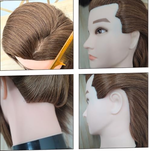 Barber Human Hair Mannequin Head Male Haircut Training Head - Image 4