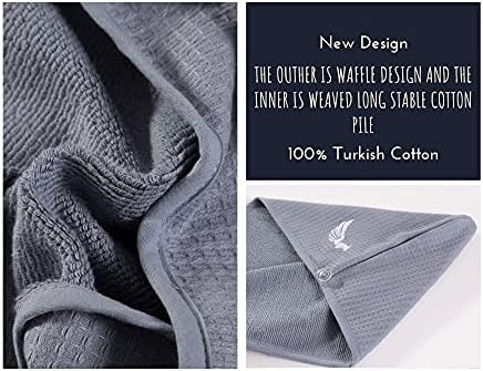 100% Turkish Cotton Hair Towel Wrap for Women,Non Microfiber,Super Absorbent,AntiFrizz,Plopping Hair Drying Waffle Bath Towels for Curly,Long&Thick Hairs,Head Wrap,2 Pack10x26inc (Grey+Grey) - Image 4