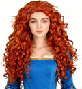 Orange Red Wig for Women Long Fluffy Curly Wig Ginger Princess Wigs by IMEYLE