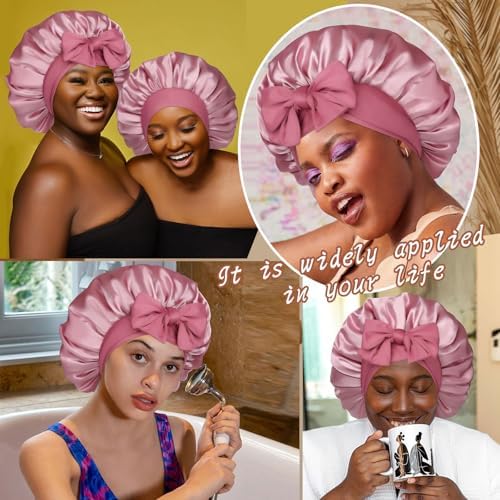 CHLINS Double Layer Satin Bonnet for Sleeping, Hair Bonnet for Curly Hair - Image 6