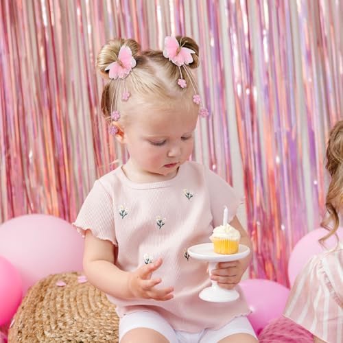 OAOLEER 6PCS Butterfly Hair Bows for Girls, Tulle Bows - Image 2
