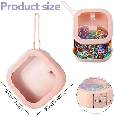 Prudiut 2-Pack Hair Tie Organizer Box for Girls Women, Pink - Image 2