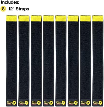 Selfie Straps by Wrap-It Storage, 12-inch (8-Pack), Black - Image 3