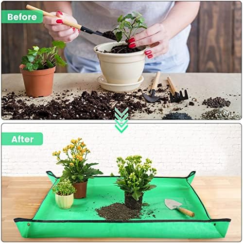 Onlysuki 3PCS 39.5" x 31.5" Large Potting Mat for Indoor Plants Transplanting and Dirt Control Garden Gifts for Women Men - Image 2