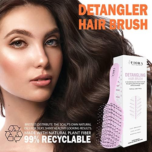 Fiora Naturals Detangler Brush for Wet and Dry Hair, Soft Detangling Brush - Image 6