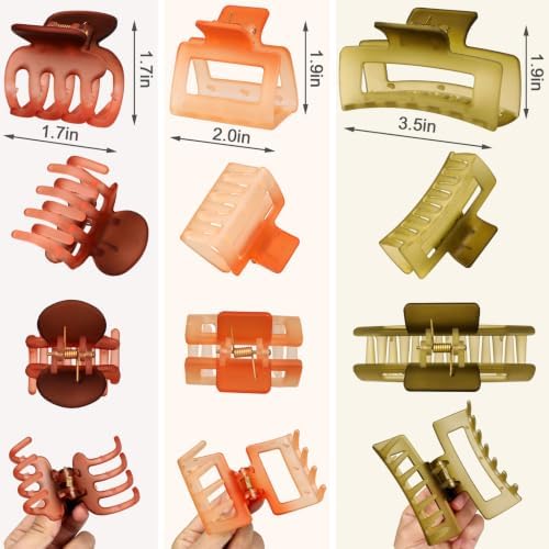 SMKSL 12 Pcs Hair Claw Clips for Women & Girls 3 Styles Hair Accessories - Image 2