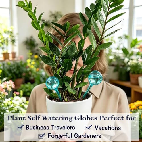 Plant Self Watering Globe, Small 6pcs Plant Watering Stakes Automatic Plant Watering Bulb System Spikes, Flower Automatic Watering Device, Garden Self Waterer for Indoor Outdoor Plant - Image 3