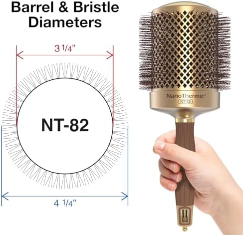 Olivia Garden NanoThermic Ceramic + Ion Round Thermal Hair Brush - Not Electrical - Professional Blowout Brush for Normal to Thick Hair - Image 2
