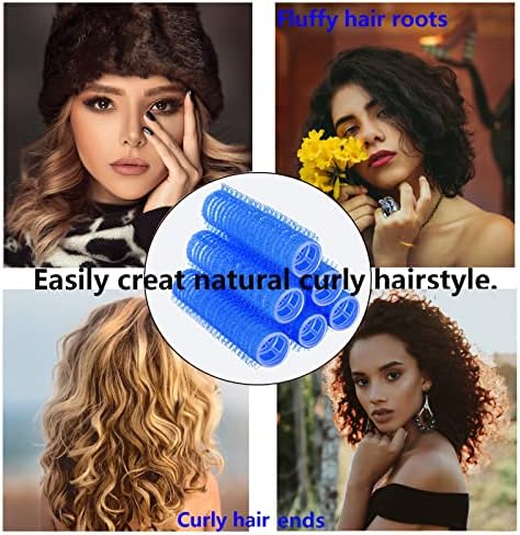 24PCS Self Grip Small Heatless Rollers Set for Pro Salon Hairdressing and DIY Hairstyles - Rat Tail Comb Included for Medium and Short Lengths (0.8in, Dark Blue) - Image 5